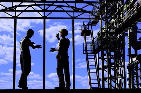 Human figures builders in the sky.の写真素材