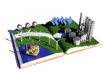 Industrial buildings on the book.の写真素材