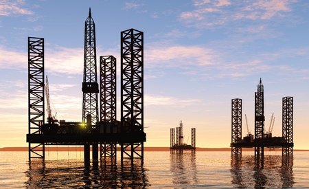Oil production in the sea.