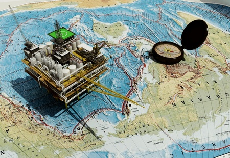 Plant for the extraction of oil on the world map.