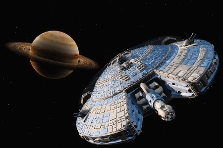 Space Transportation in the night sky. の写真素材