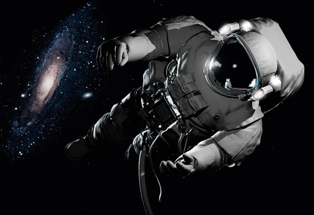 The astronaut  in outer space