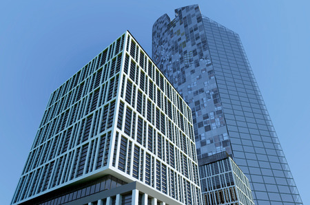 The modern skyscraper on a background sky