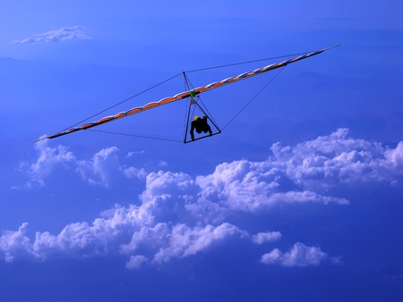 Sports radical against the blue skyの写真素材