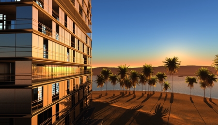 Modern building in the landscape.の写真素材