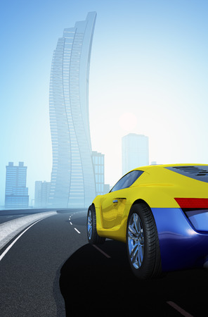 Transport and city skylineの写真素材