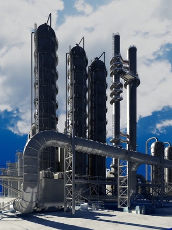 Tubes of factory in the sky.,3d renderの写真素材