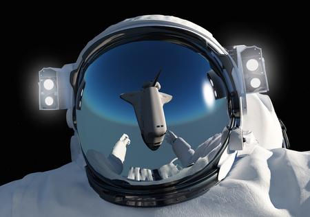 Astronaut on a black background., 3d renderの写真素材