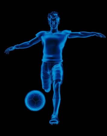 Graphic image a football,3d renderの写真素材