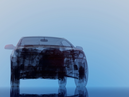 Model cars on a blue background,3d renderの写真素材