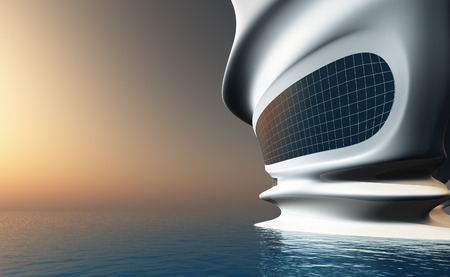 Fantastic house on the water.,3d renderの写真素材