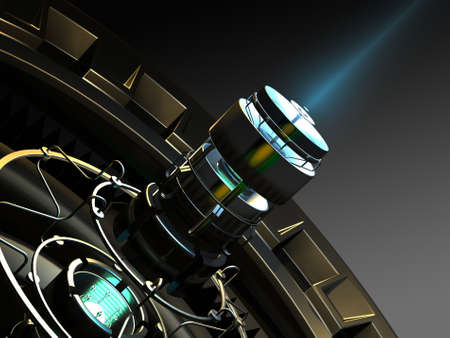 Graphical representation of modern equipment on a dark background.,3d render