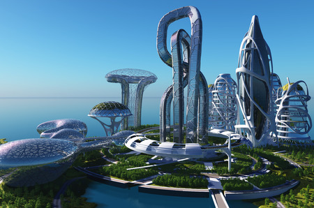 Top view of the city..3d render