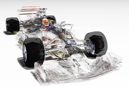 Model cars on a white background.3d render