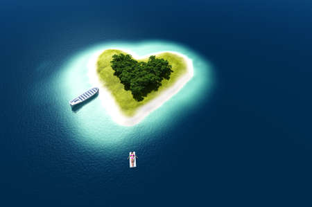Island in the sea . 3d render