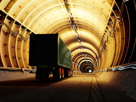 Truck in the mine.3d renderの写真素材