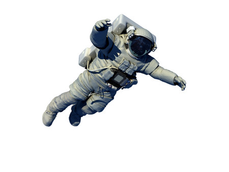 Astronaut on a white background., 3d renderの写真素材