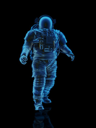 Astronaut on a black background., 3d renderの写真素材