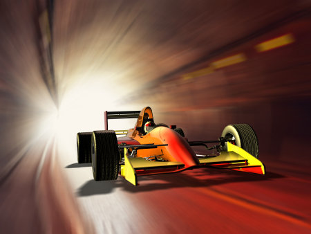 Sports car on the road.,3d renderの写真素材