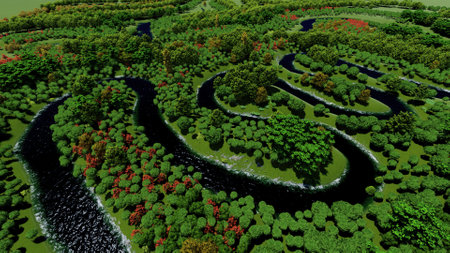 Nature. View from above, 3d renderの写真素材