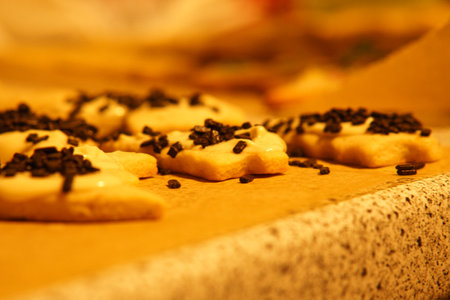 baking cookies during the Advent season. Cookies are decorated and eaten at Christmas.の写真素材