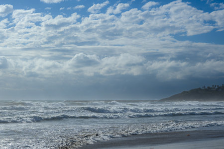 Spectacular image of the sea and cloudy skyの写真素材