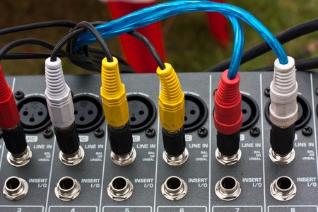 Audio jacks and audio mixing table