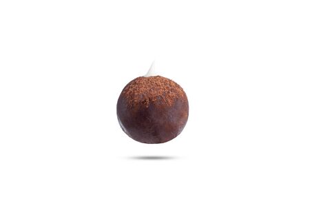 cake potato chocolate ball truffle isolated on white background.の写真素材