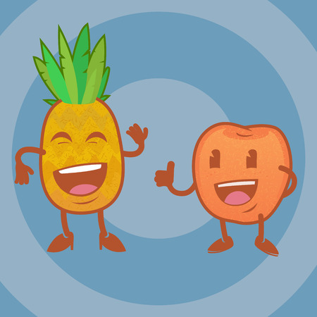 Cartoon Fruits. Colorful Vector Clip artのイラスト素材