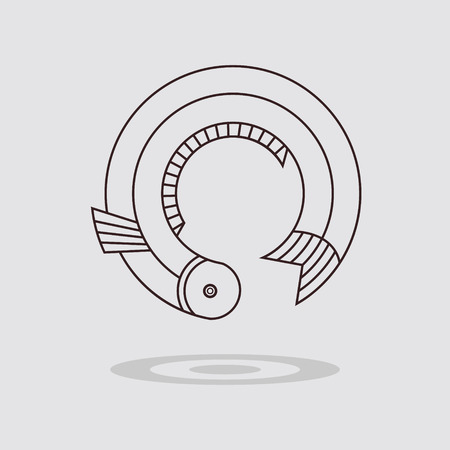 Simple flat fish icon on gray backgroundのイラスト素材
