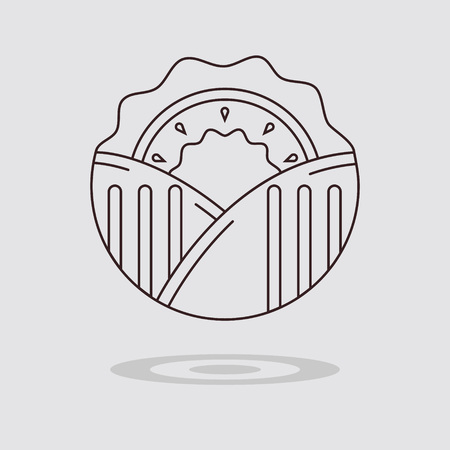 Simple flat kebab icon on grey backgroundのイラスト素材