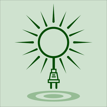 Green energy simple vector icons.Sun energy, eco conceptのイラスト素材