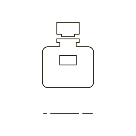 Minimal modern thin line perfume icon on white background. Linear symbols.のイラスト素材