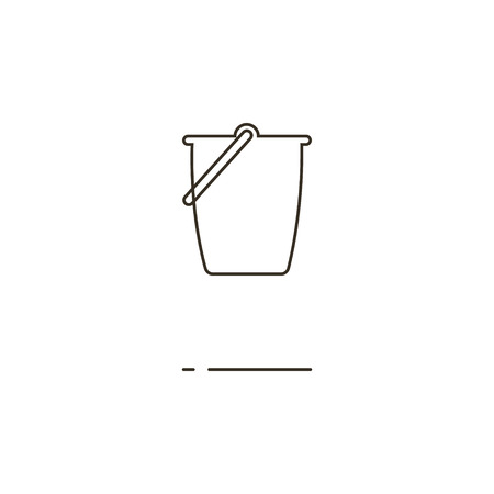 Minimal modern thin line bucket icon on white background. Linear symbols.のイラスト素材