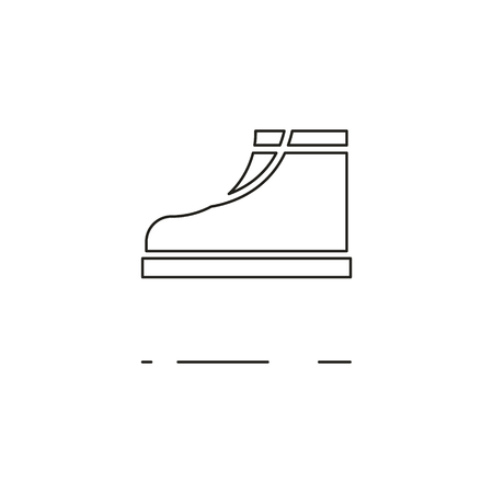 Minimal modern thin line boot icon on white background. Linear symbols.のイラスト素材