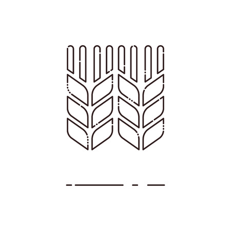 Minimal modern thin line wheat icon on white background. Linear symbols.のイラスト素材