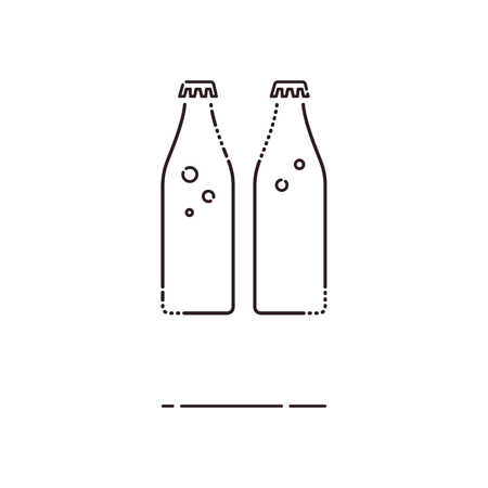 Minimal modern thin line Soda water icon on white background. Linear symbols.のイラスト素材