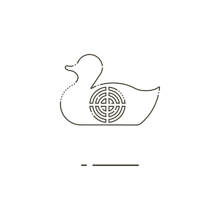 Minimal modern thin line Duck target icon on white background. Linear symbols.のイラスト素材