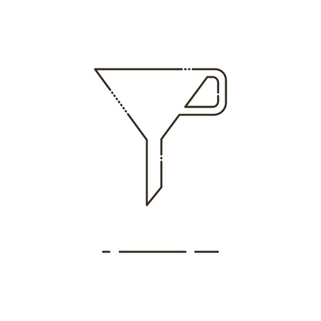 Minimal modern thin line Funnel icon on white background. Linear symbols.のイラスト素材