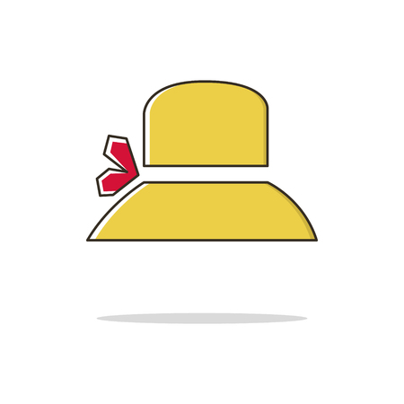 Women hat color thin line icon on white background. Linear symbols.のイラスト素材