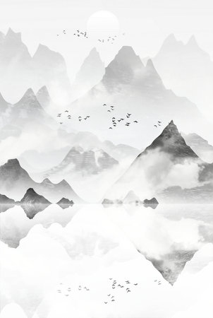 New Chinese Ink Landscape Paintingの写真素材