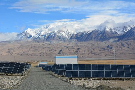 Plateau-side solar power station 1の写真素材