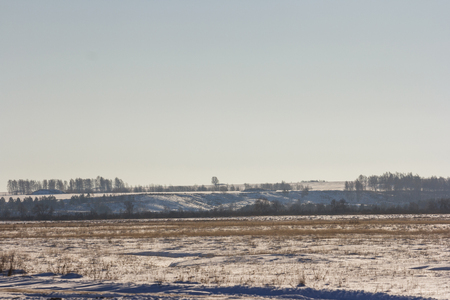 The landscape near the Russian village in winterの写真素材
