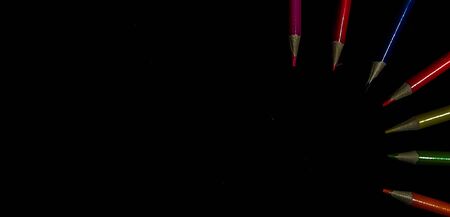 colored pencils background textureの写真素材