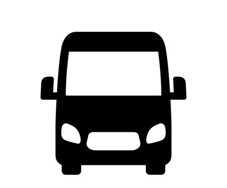 Front view of black bus with plane white backhround illustration new closeup wagon technology.の写真素材