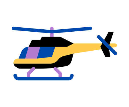 Colorful helicopter with white background new closeup picture. illustration vector vehicle transport army military black silhouette chopper copter technology.の写真素材
