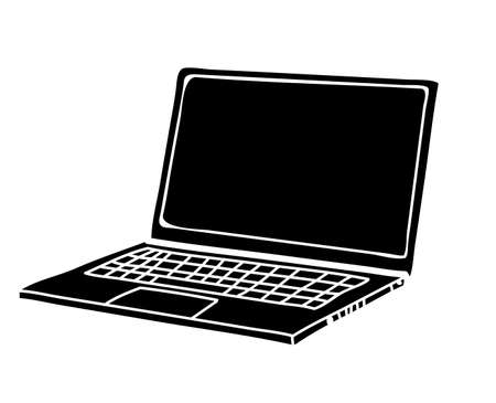 Computer screen lcd laptop vector illustration drawing monitor icon.のイラスト素材
