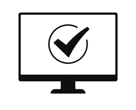 Computer screen lcd laptop vector illustration drawing monitor icon.のイラスト素材