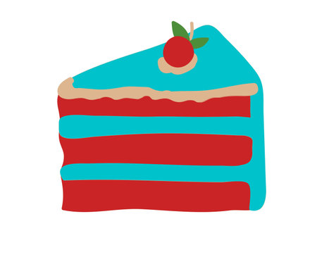 Tasty and delicious sweet cake vector and illustration fresh and healthy food meal drawing lunch dinner breakfast 3d cake cartoonish.のイラスト素材