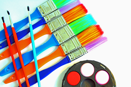 Watercolours on the white backgroundの写真素材